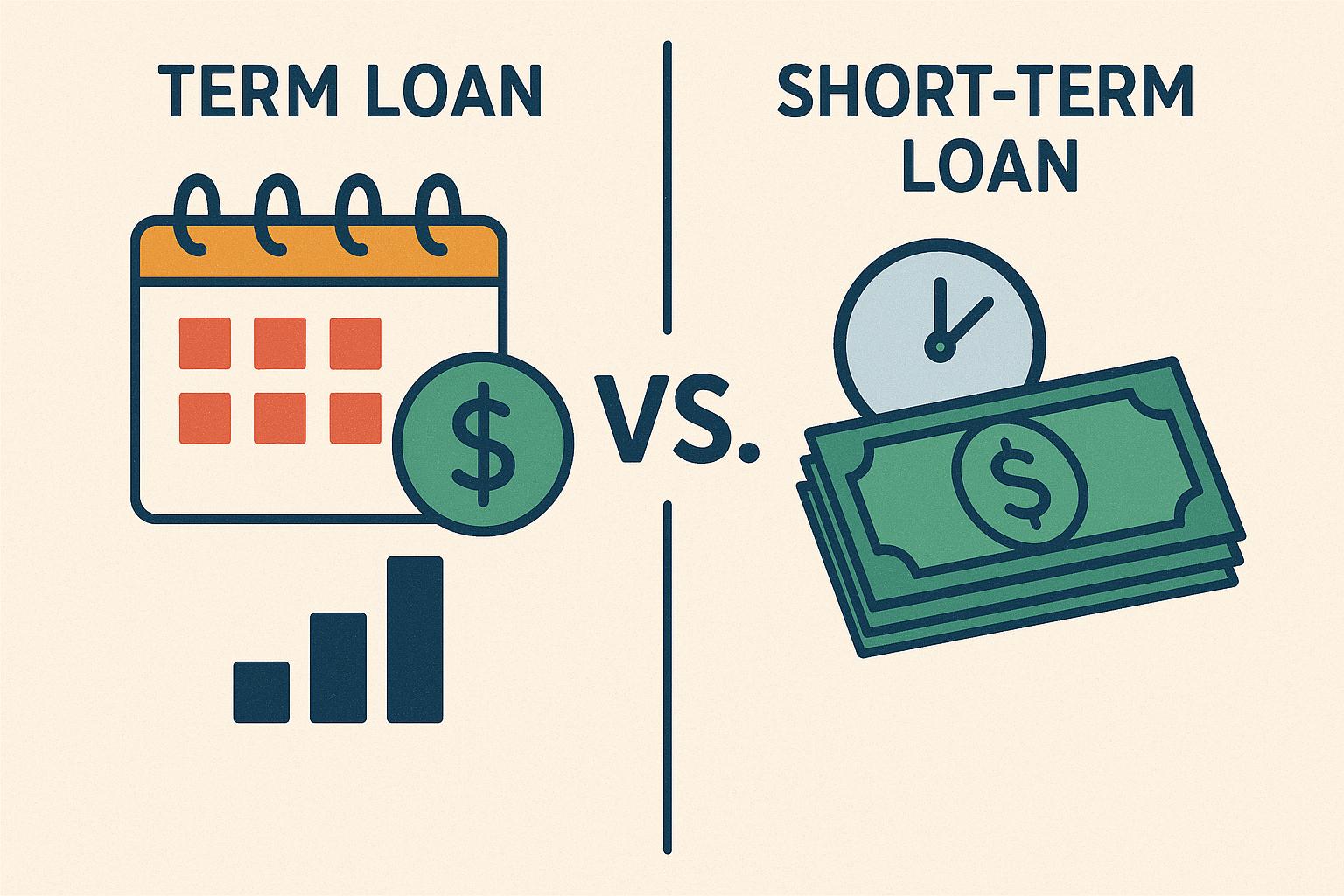 The differences between term loans and short-term loans.