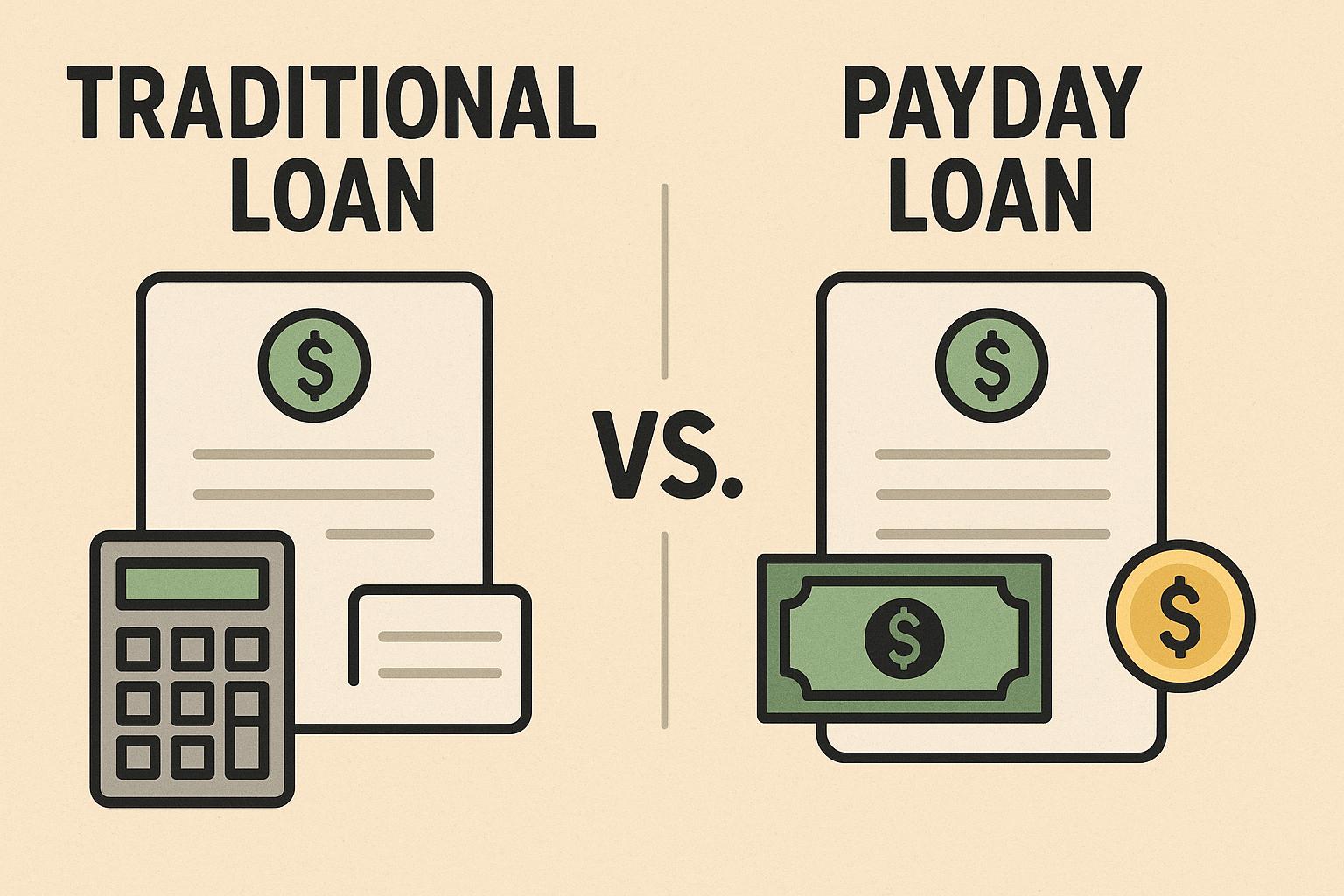 The differences between traditional loans and payday loans.